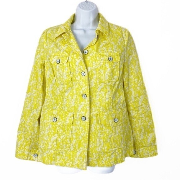 CABI 5160 Field of Daisies Yellow White Floral Field Jacket Spring Summer Small - Picture 2 of 10